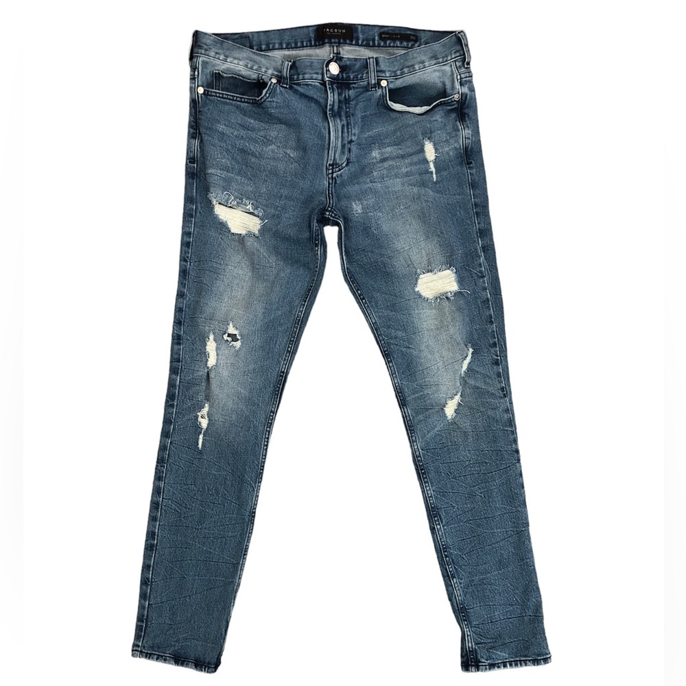 PacSun Men Skinny Faded Stretch Ripped Jeans, Size 34 X 32
